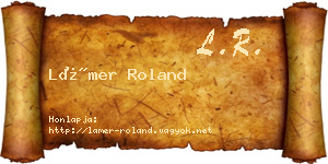 Lámer Roland névjegykártya