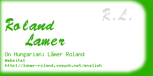 roland lamer business card